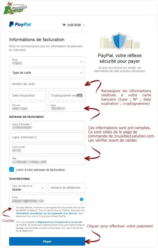 1nuisible1solution.com Paypal Paiement